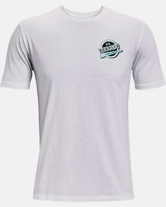 男士UA Stack 'Em High短袖T恤, White, pdpMainDesktop image number 3